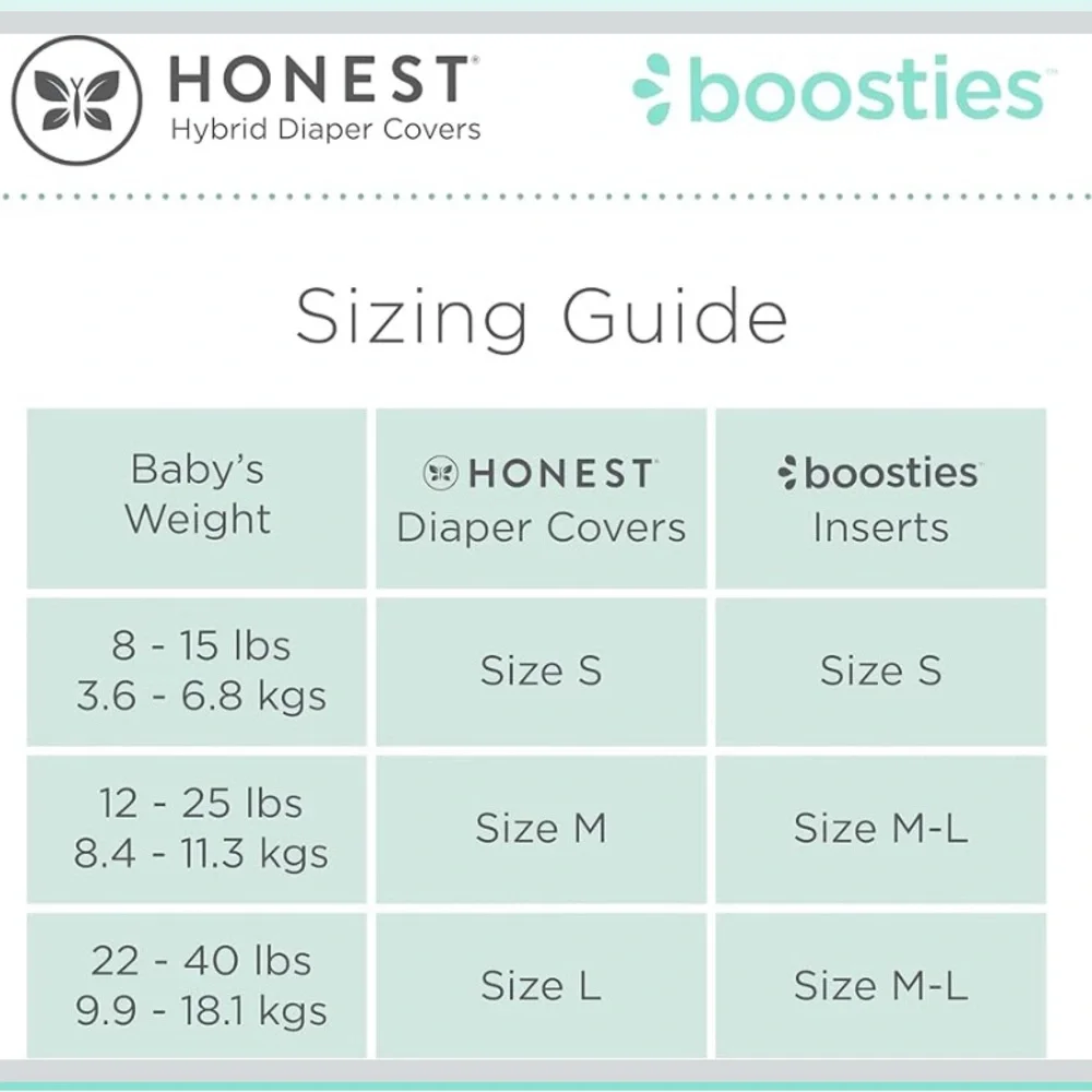 Honest Hybrid Cloth Diaper Covers w/ Pocket-Sling, large available, 3 Pack